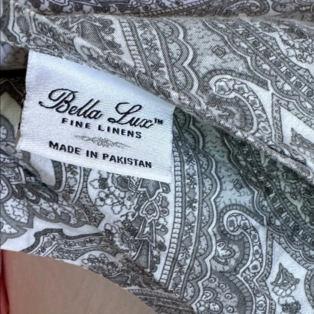 Bella Lux Fine Linen 100% Cotton Paisley QUEEN DUVET SET w/ pillow cases